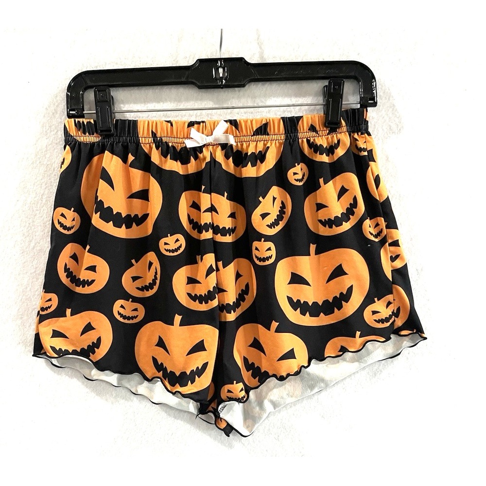 Y2K Halloween Pumpkin Loungewear Pajama Shorts Boxers Lingerie M Coquette